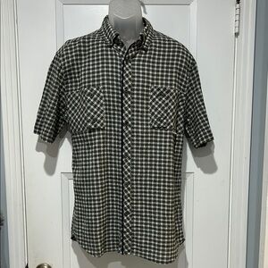 Society Green & White Plaid Button-Up Shirt Men’s XL